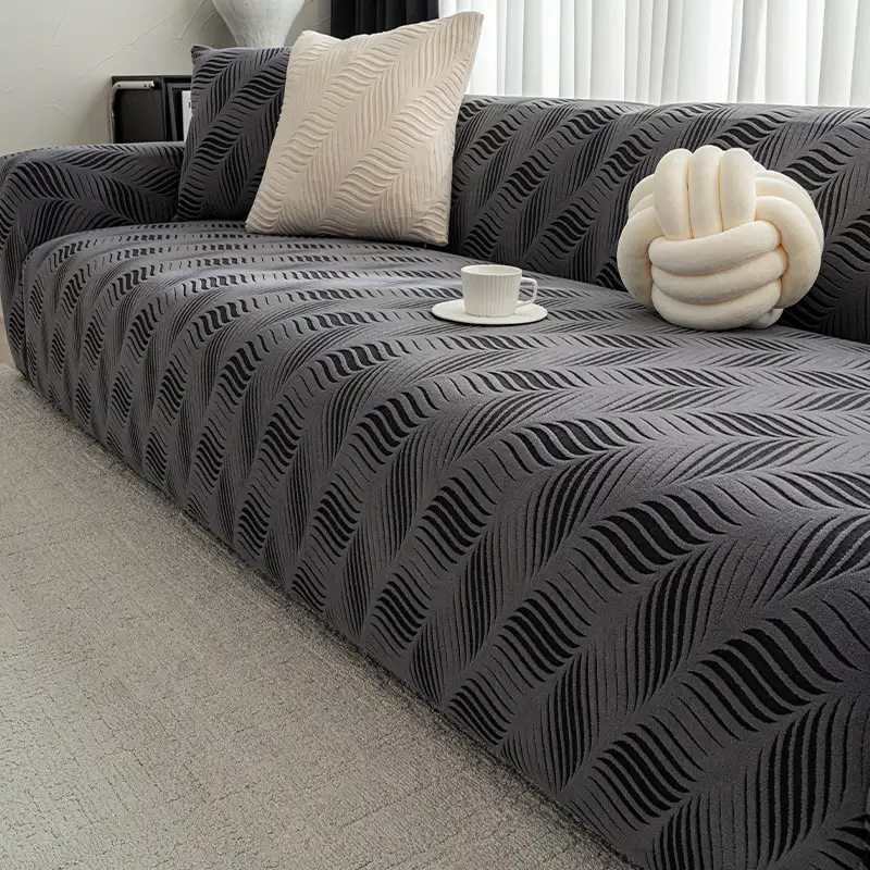 Housse de fauteuil, canapé extensible en jacquard polaire épais anti-rayures - Image 4