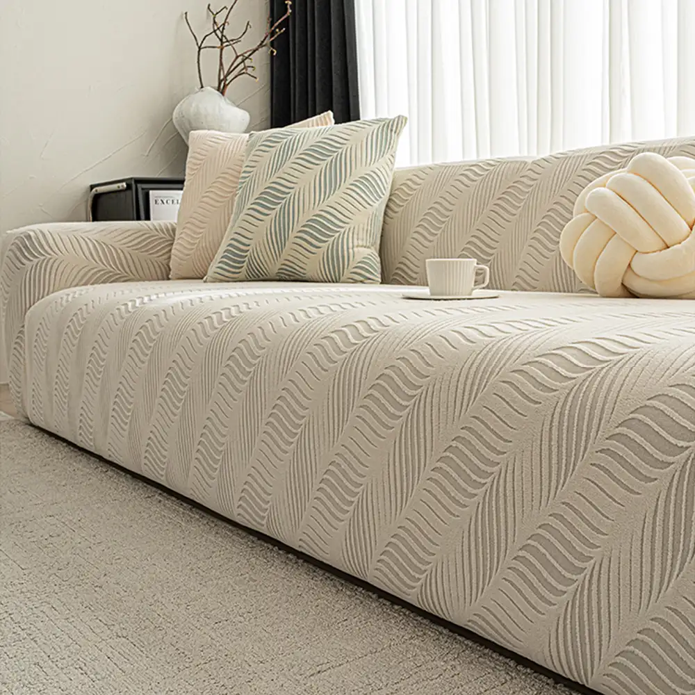 Housse de fauteuil, canapé extensible en jacquard polaire épais anti-rayures - Image 6