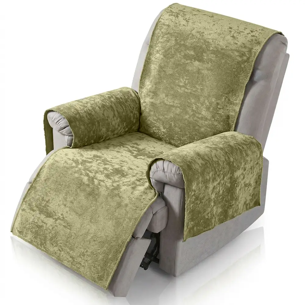 Housse de fauteuil de canapé inclinable en une pièce en polaire anti-dérapante. - Image 11