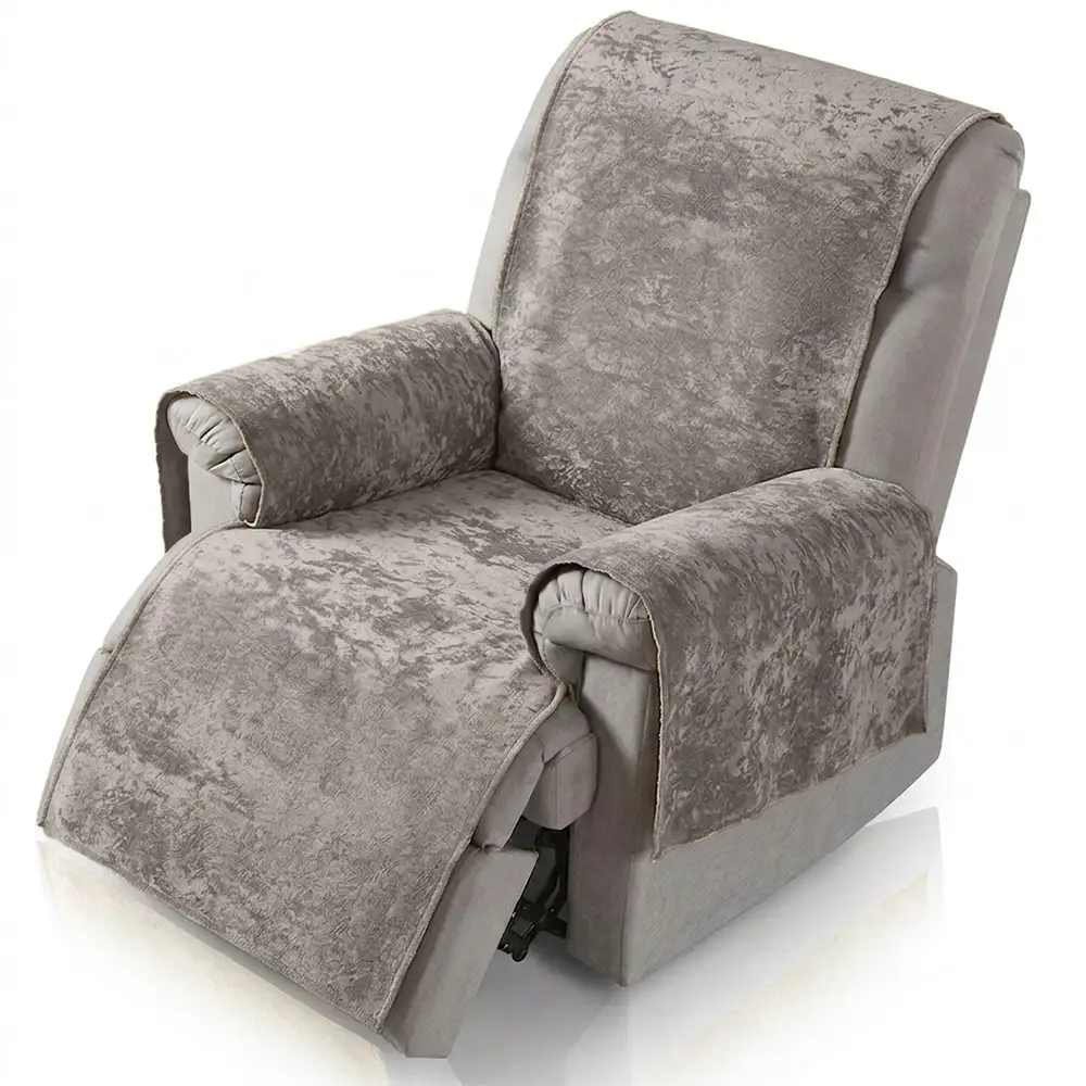 Housse de fauteuil de canapé inclinable en une pièce en polaire anti-dérapante. - Image 12