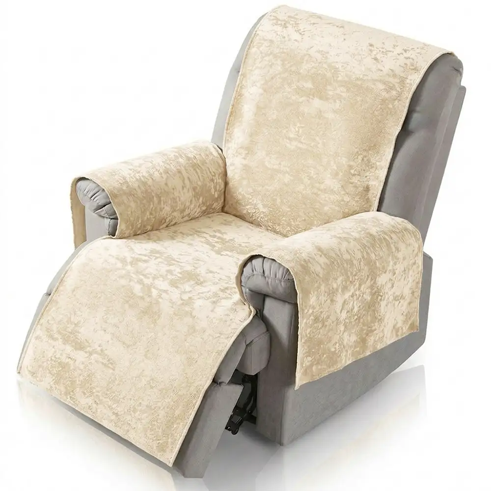 Housse de fauteuil de canapé inclinable en une pièce en polaire anti-dérapante. - Image 13