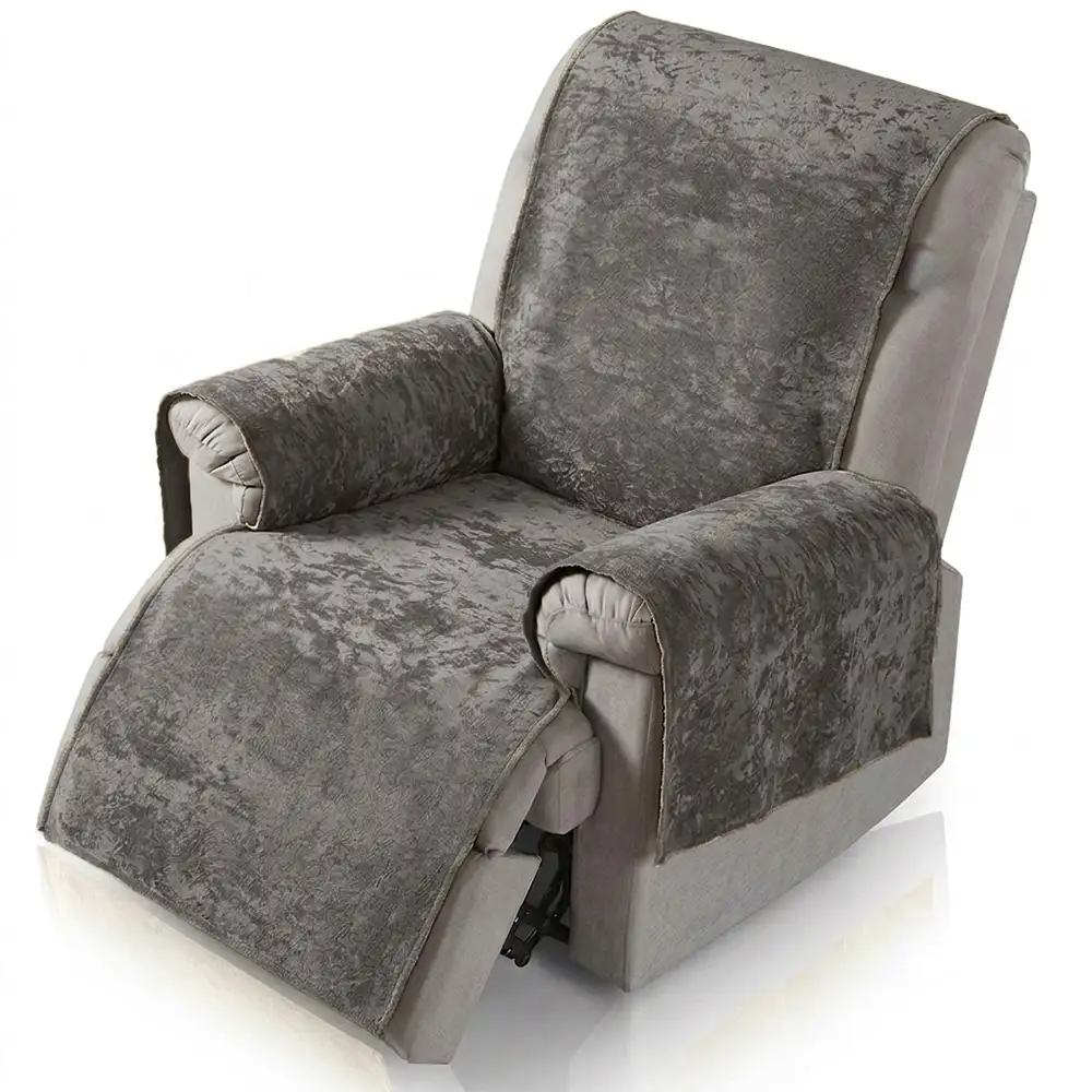 Housse de fauteuil de canapé inclinable en une pièce en polaire anti-dérapante. - Image 14