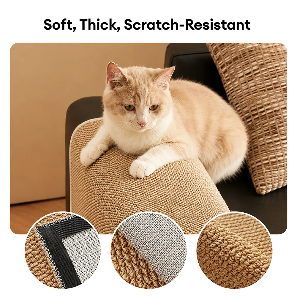 Housse de protection pour accoudoirs de canapé en faux sisal résistant aux rayures, ajustable, pour chats - Image 4