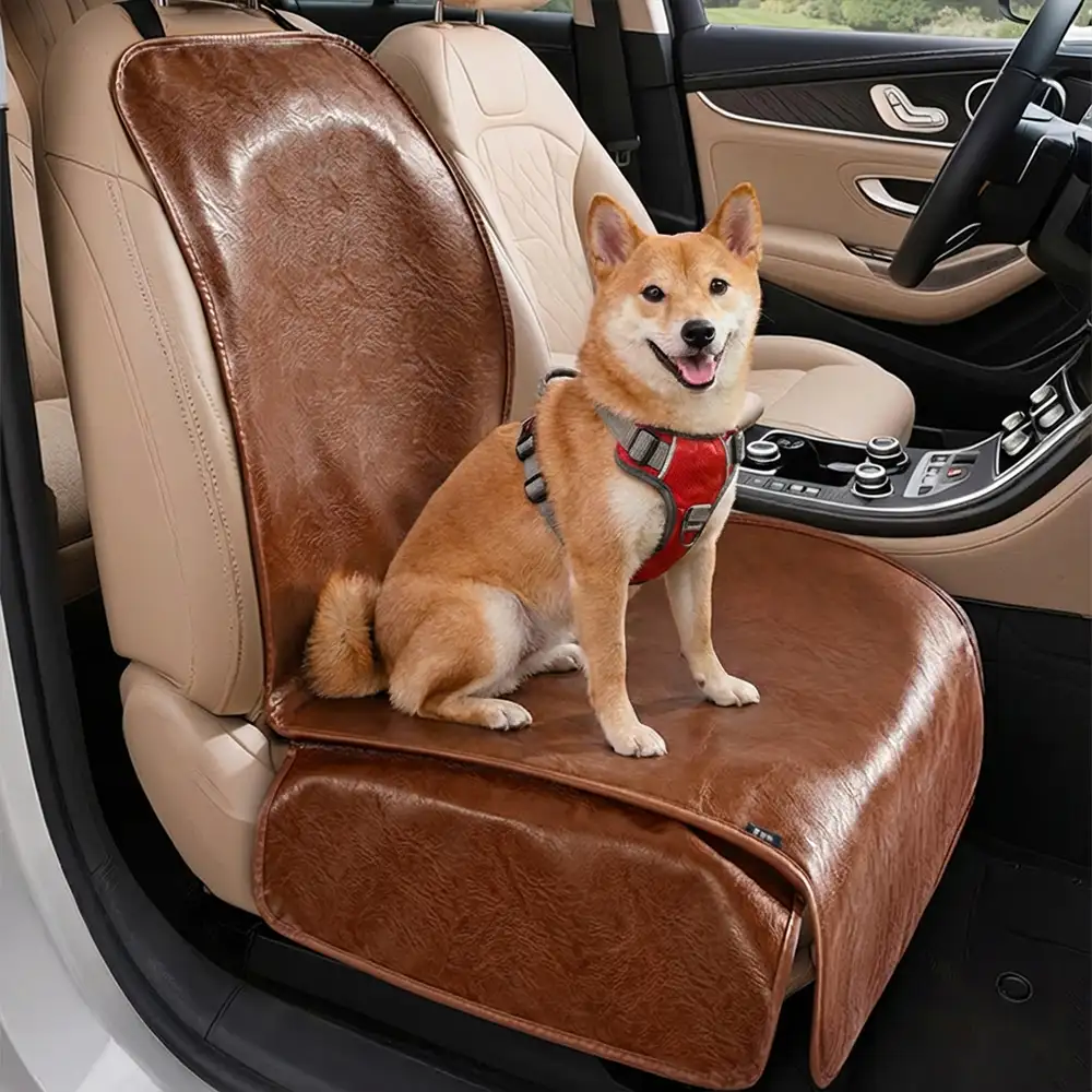 Housse de siège de voiture en faux cuir pour animaux de compagnie - Imperméable et résistant aux taches - Image 2