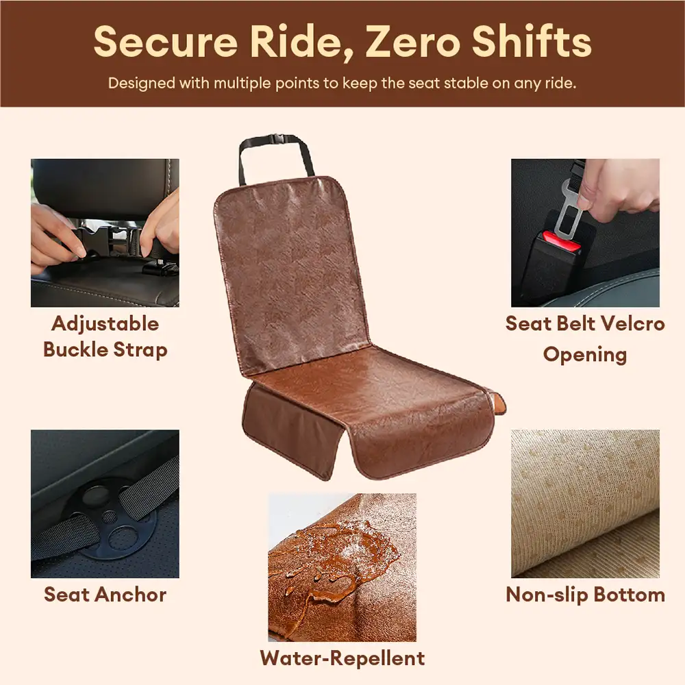 Housse de siège de voiture en faux cuir pour animaux de compagnie - Imperméable et résistant aux taches - Image 8
