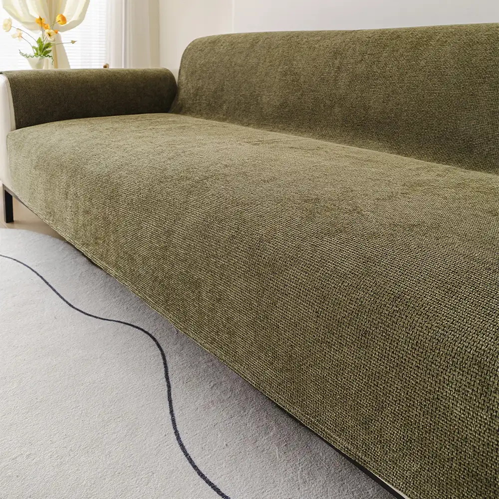 Housse de canapé 3 places en chenille résistant aux rayures, durable, déperlant et antidérapant. - Image 13