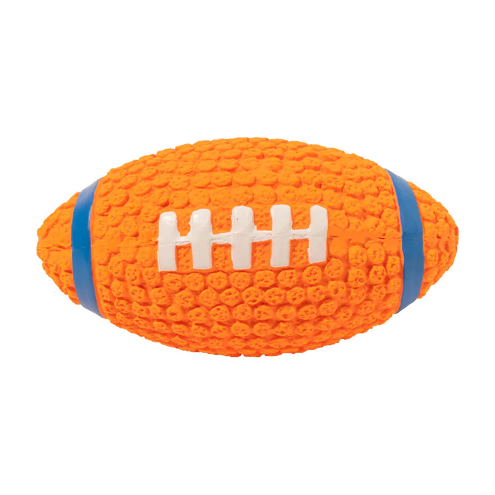 Jouet à mâcher en forme de rugby pour chien avec couineur - Image 7