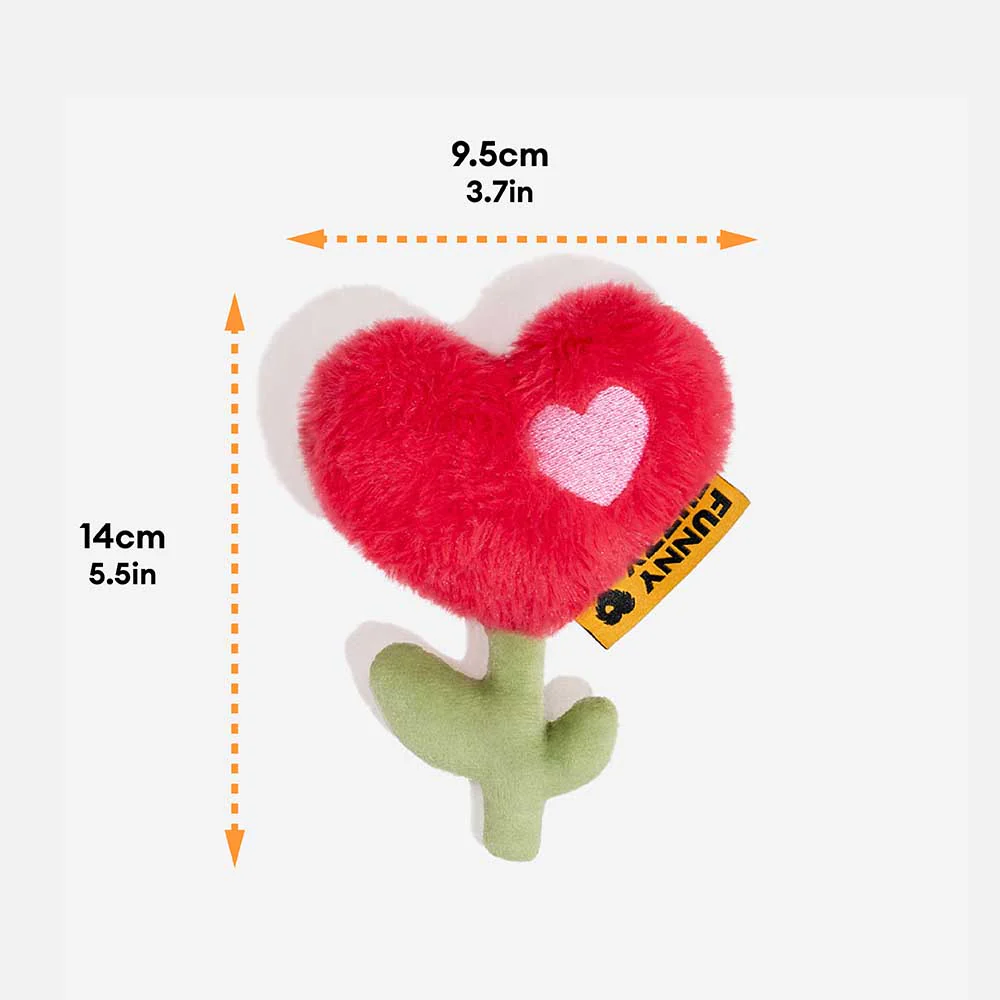 Jouet en peluche rose à couinement pour chien spécial Saint-Valentin FUNNYFUZZY - Image 6