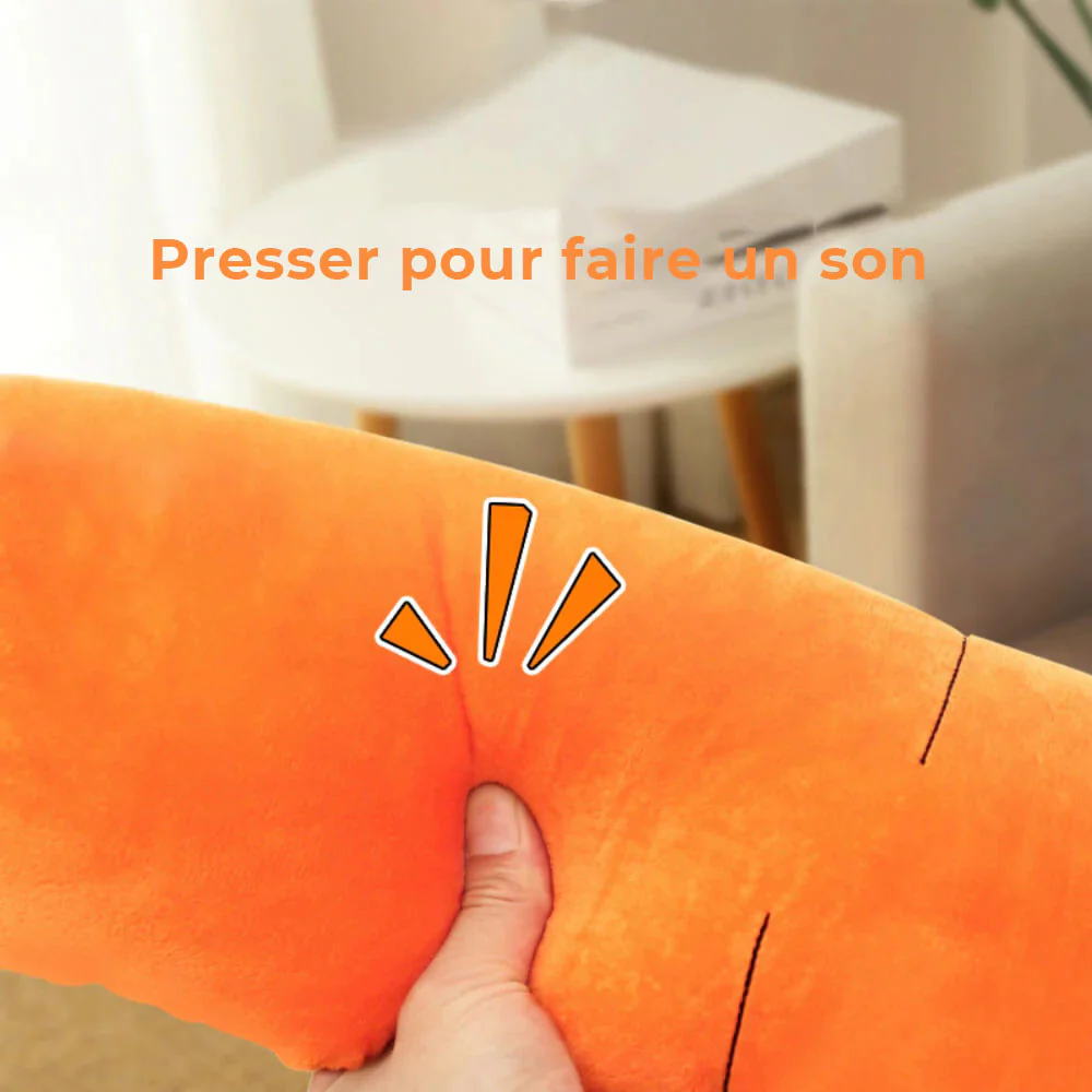 Jouet grinçant en peluche pour chien en forme de carotte - Image 4