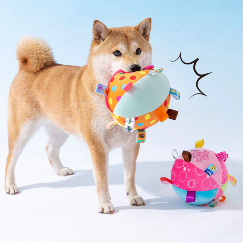 Jouet interactif pour chien mignonne boule brodée et grinçante - Image 3