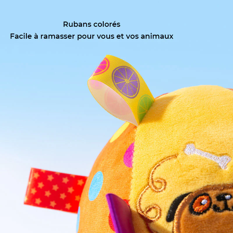 Jouet interactif pour chien mignonne boule brodée et grinçante - Image 4