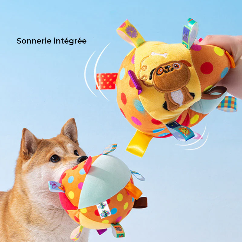 Jouet interactif pour chien mignonne boule brodée et grinçante - Image 5