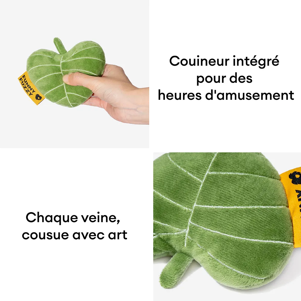 Jouet pour chien en peluche en forme de feuille avec couineur - Funnyfuzzy SnugNest - Image 4