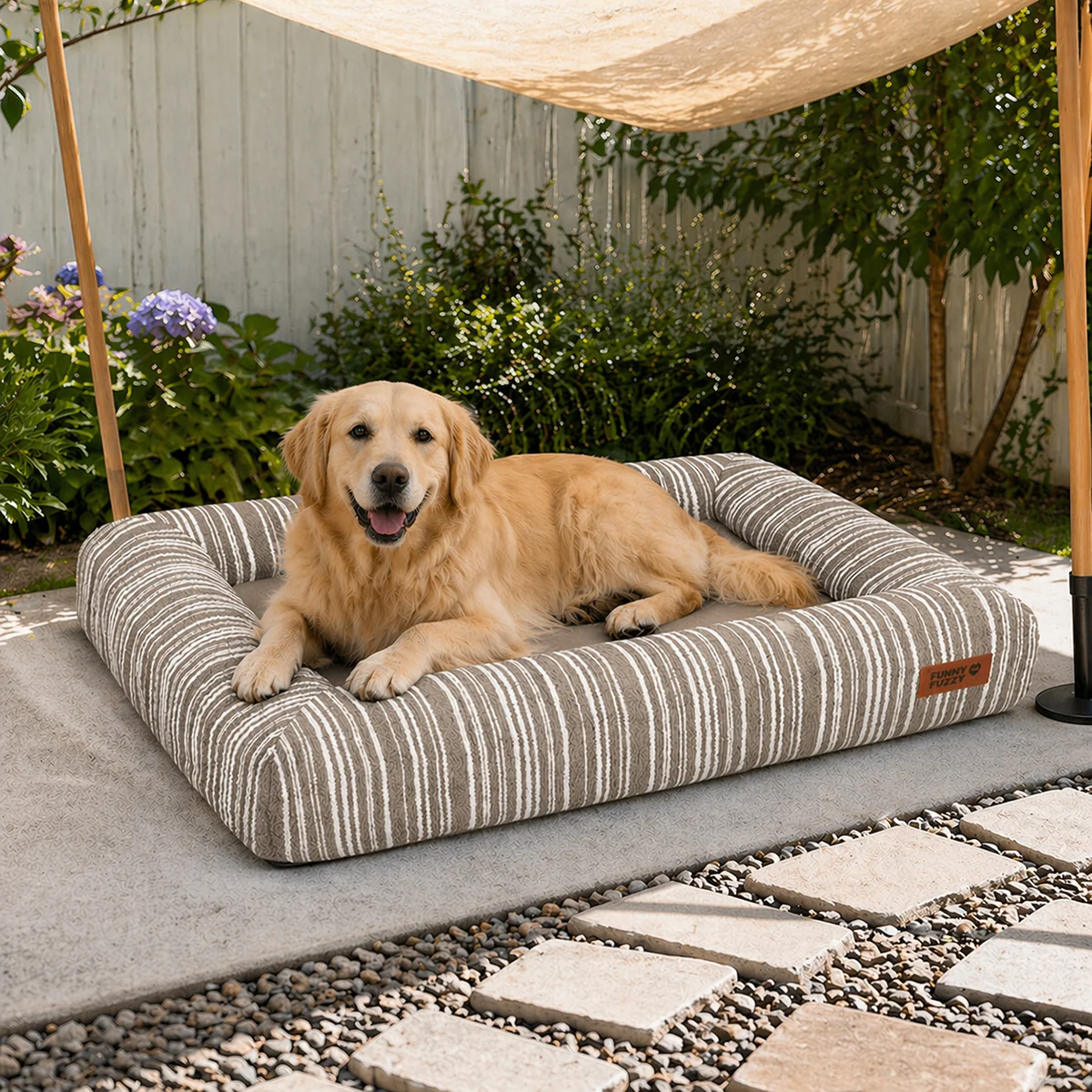 Panier pour chien en mousse à mémoire orthopédique toutes saisons - Funnyfuzzy SnugNest - Image 3