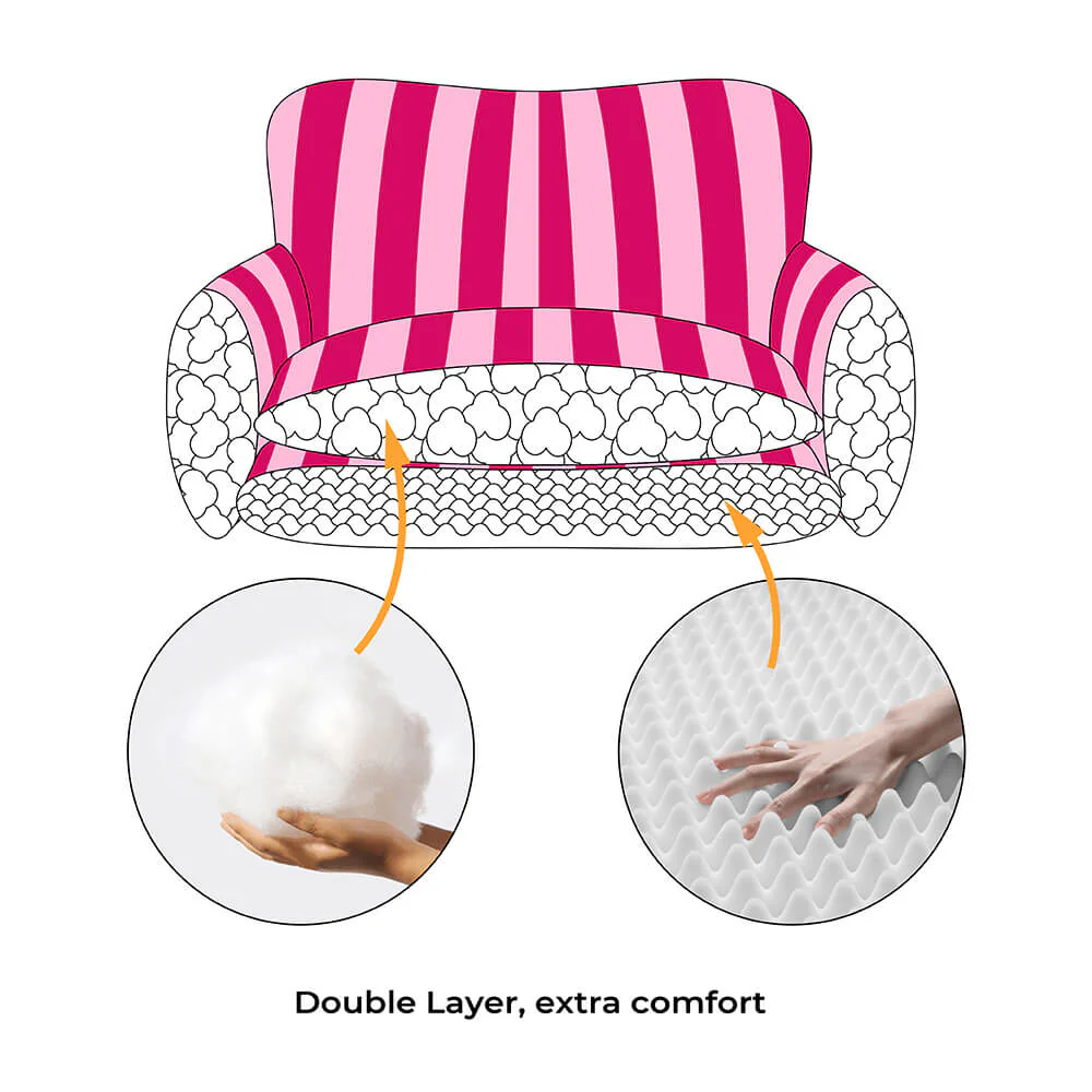 Lit pour chien et chat en faux lambswool à rayures tendance à double couche - Extérieur - Image 11
