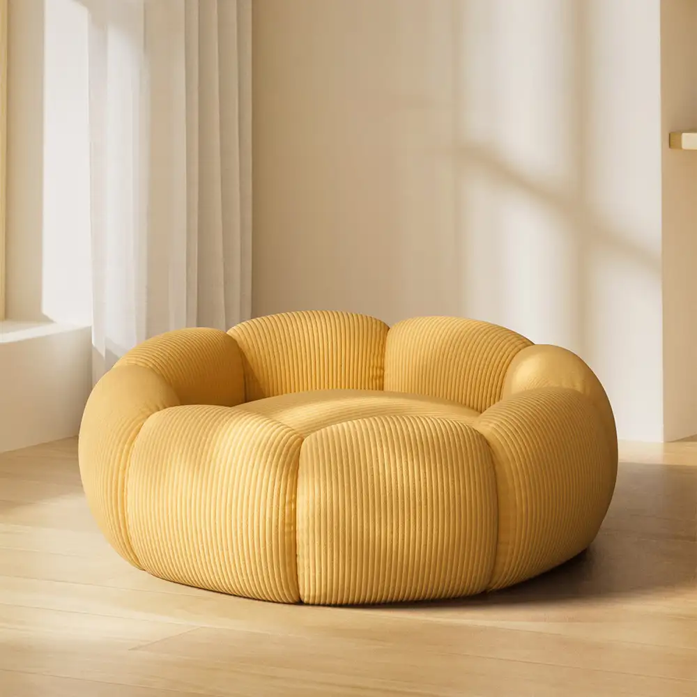 Lit rond pour chat et chien avec support de cou doux et lavable. - Image 11