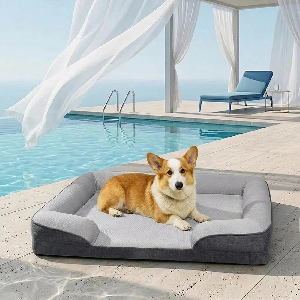 Lit Sofa pour Chien Grand et Lavable Orthopédique Tapis Rafraichissant Chien - Extérieur - Image 9
