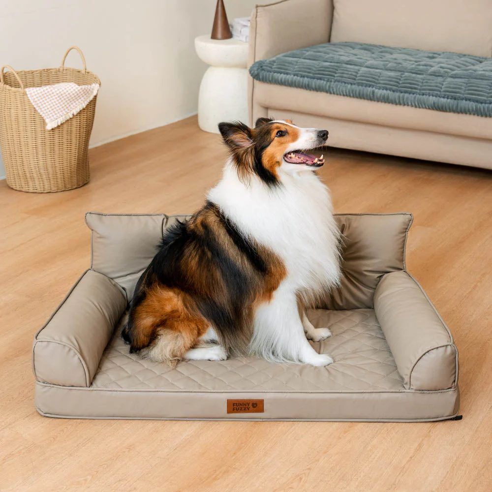 Luxe lit pour chien orthopédique grand en cuir synthétique pliable - Extérieur - Image 16