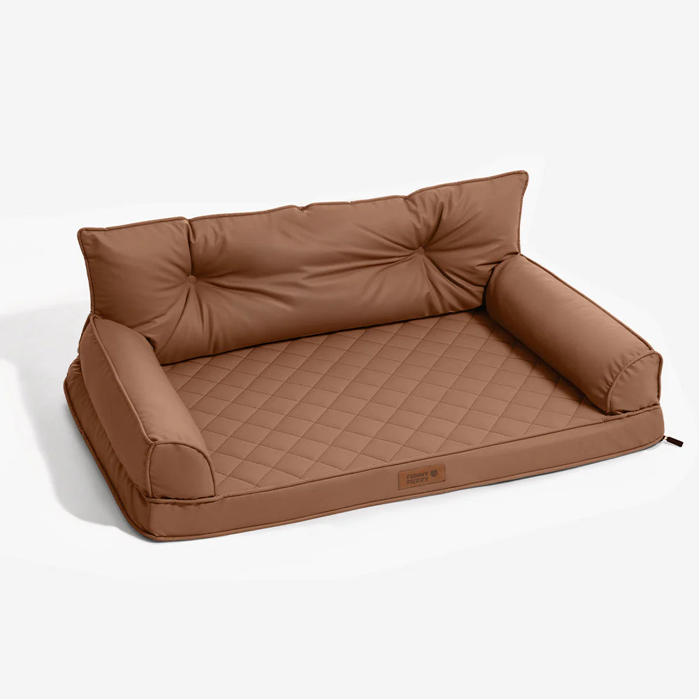 Luxe lit pour chien orthopédique grand en cuir synthétique pliable - Extérieur - Image 21