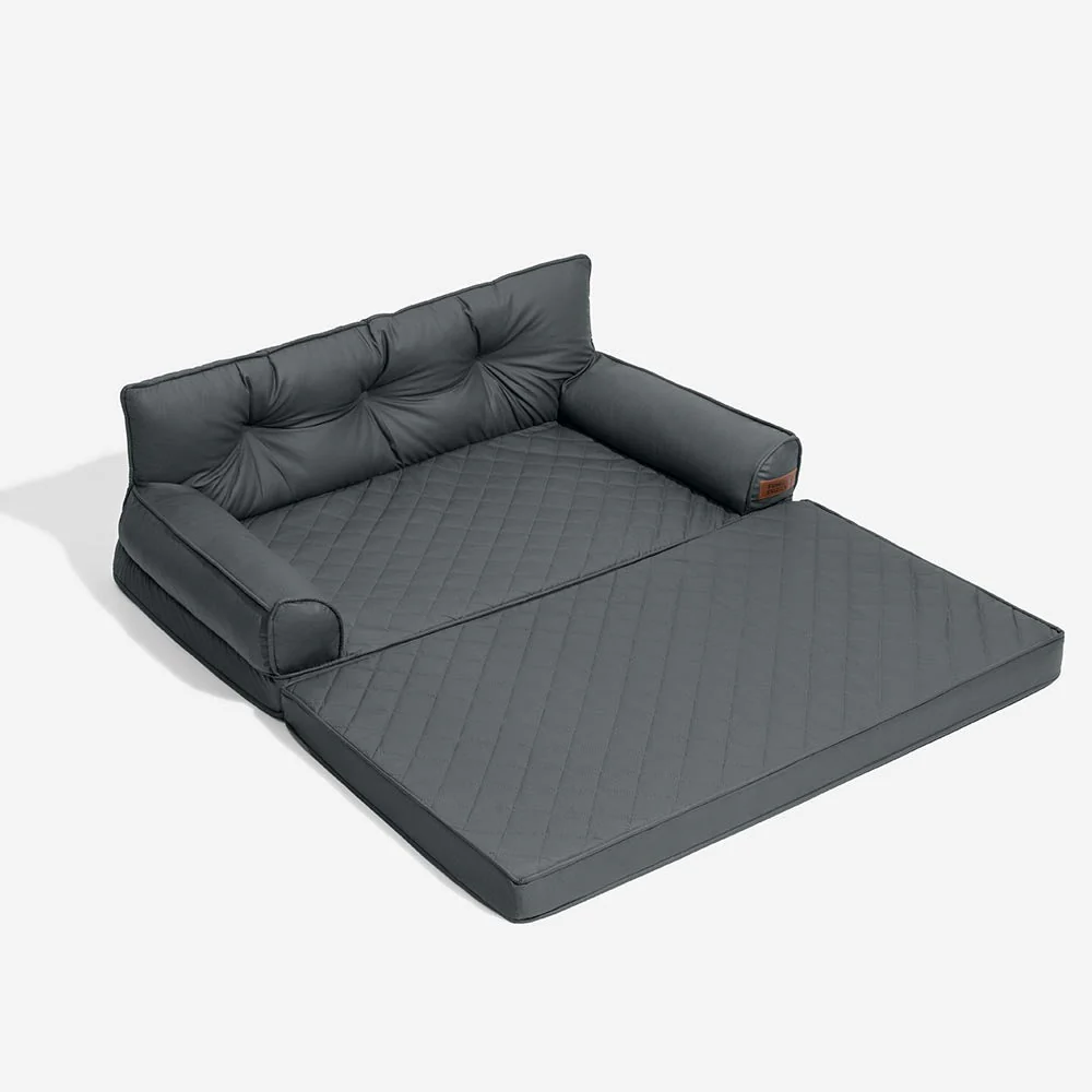 Luxe lit pour chien orthopédique grand en cuir synthétique pliable - Extérieur - Image 24