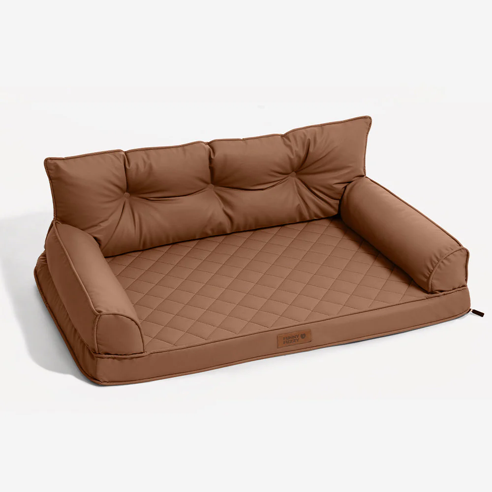 Luxe lit pour chien orthopédique grand en cuir synthétique pliable - Extérieur - Image 26