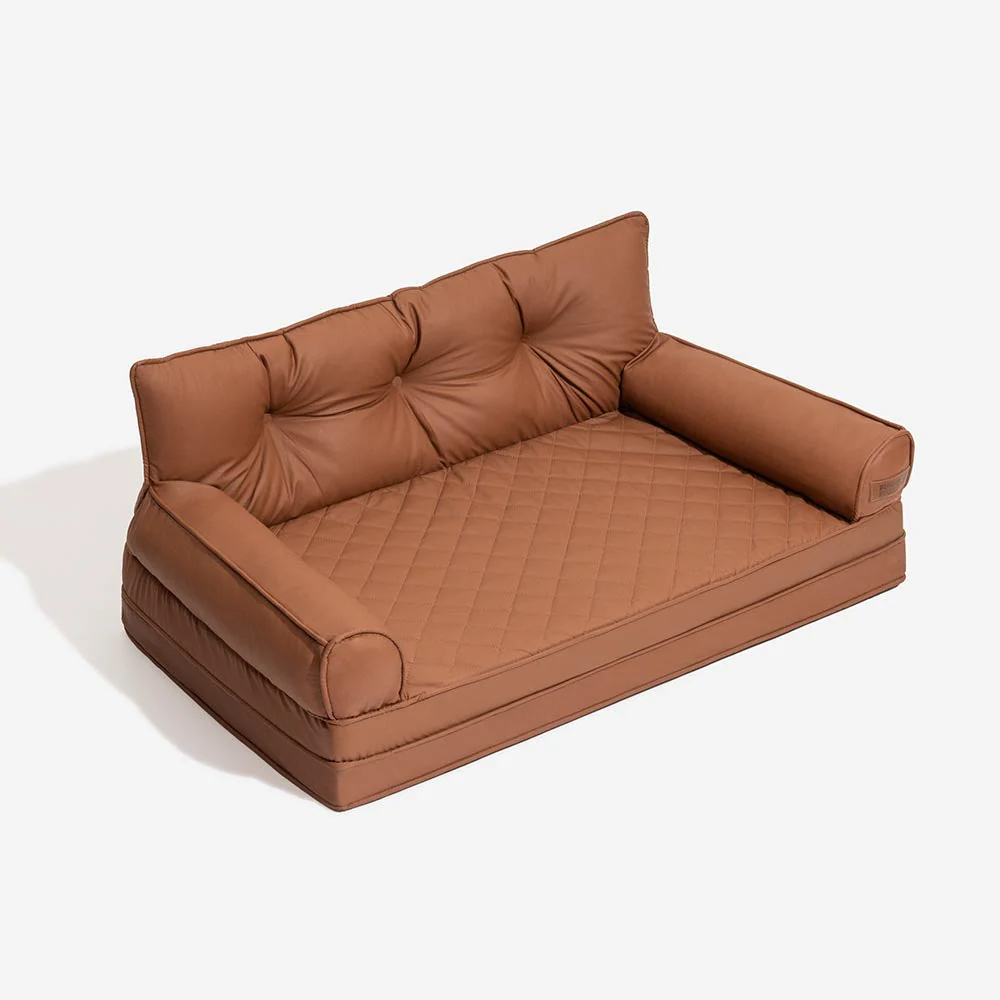 Luxe lit pour chien orthopédique grand en cuir synthétique pliable - Extérieur - Image 27