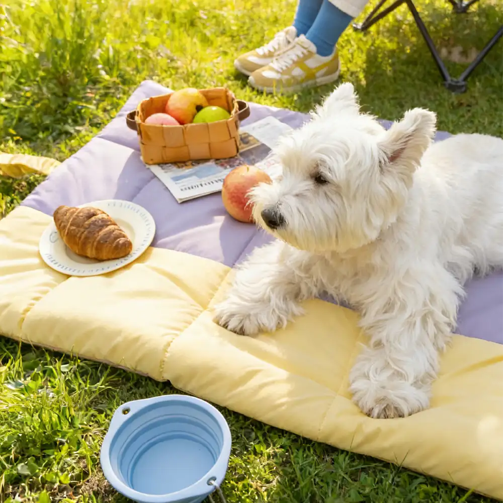 Matelas pour chien pliable, portable et réversible, résistant à l'eau, pour les voyages et le camping en extérieur. - Image 10