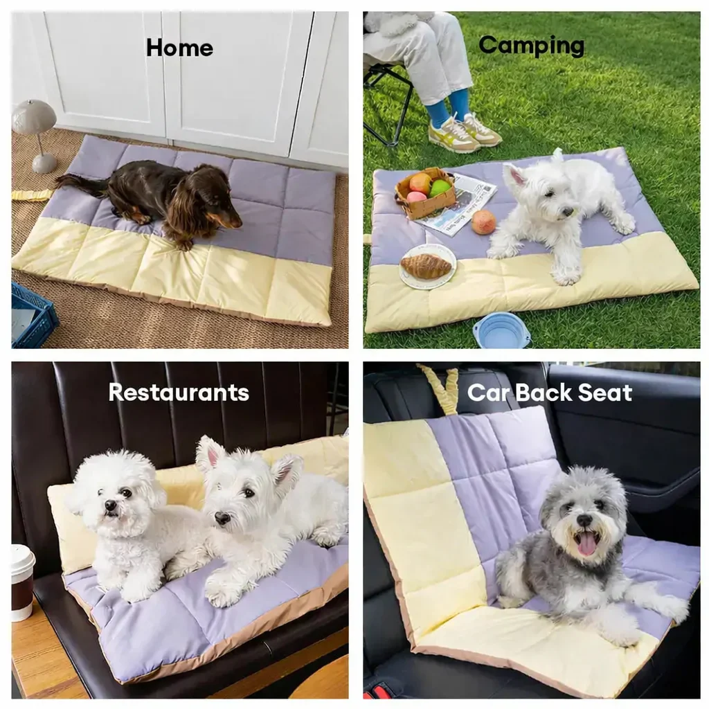 Matelas pour chien pliable, portable et réversible, résistant à l'eau, pour les voyages et le camping en extérieur. - Image 6