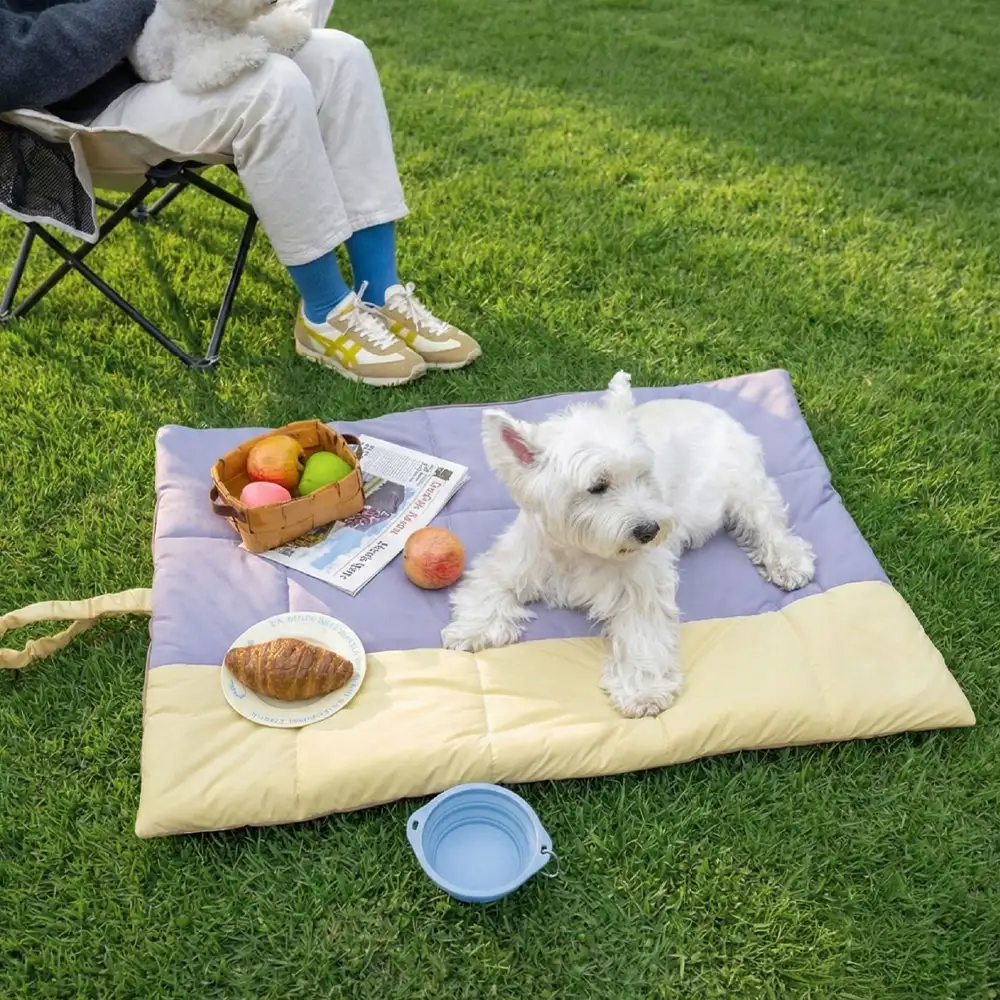 Matelas pour chien pliable, portable et réversible, résistant à l'eau, pour les voyages et le camping en extérieur. - Image 7