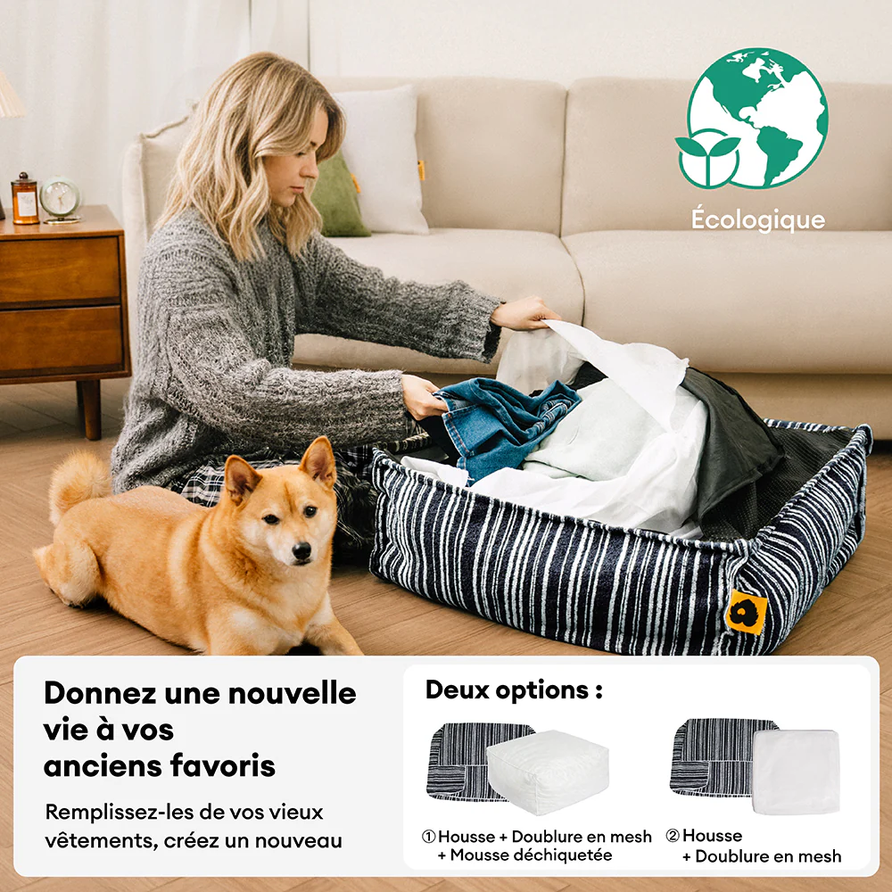 Pouf de rangement durable et lit pour chien - Funnyfuzzy SnugNest - Image 3