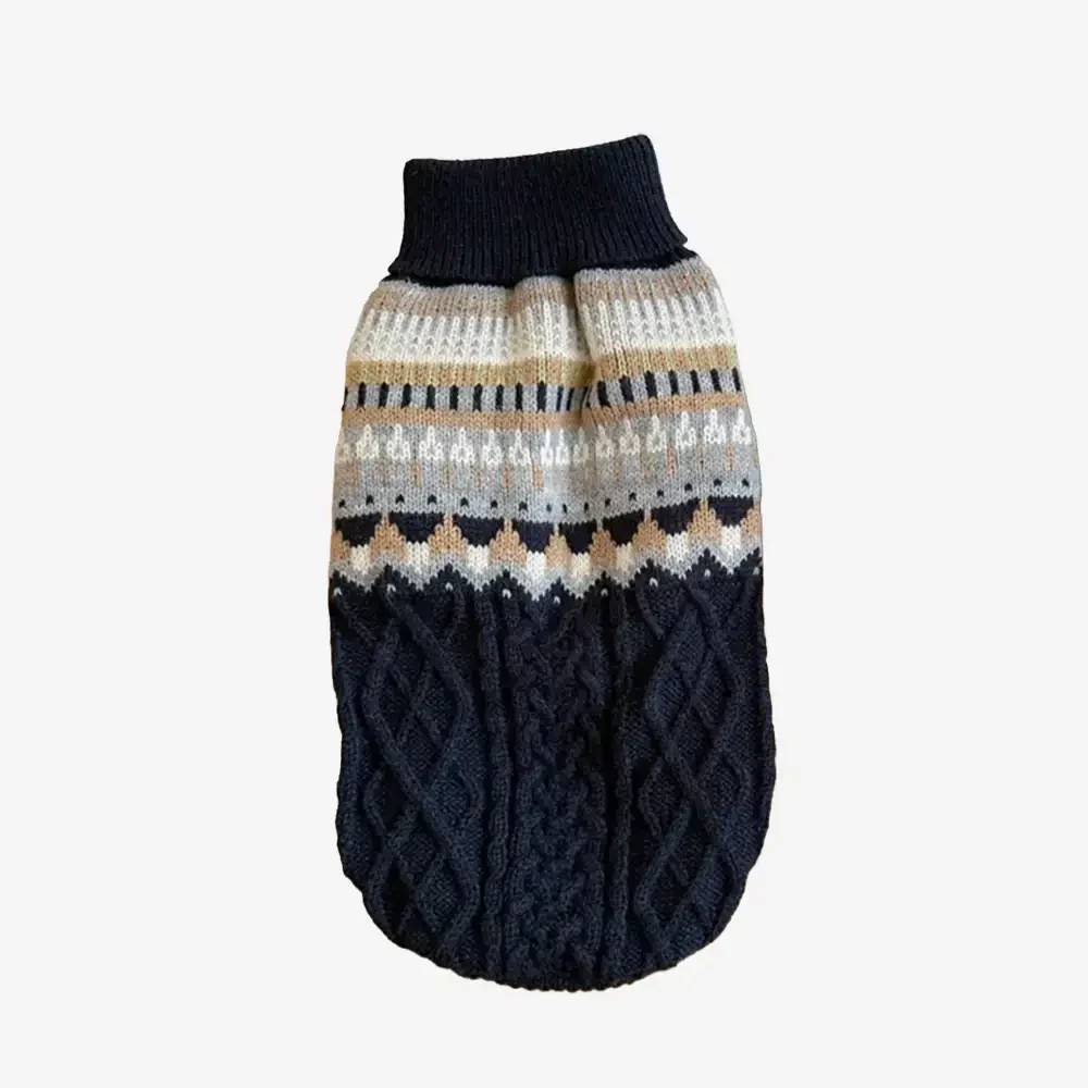 Pull en lin tricoté avec motif Fair Isle et col classique pour chien - Image 11