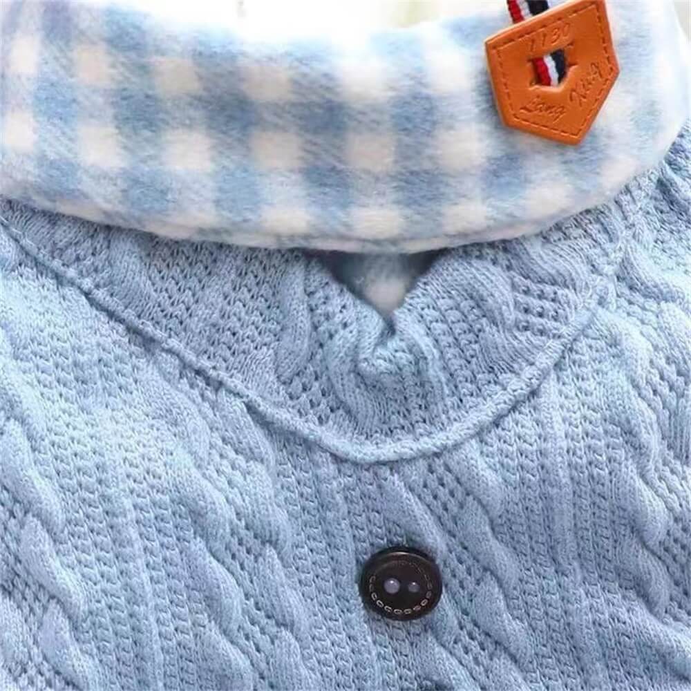 Pull en tricot confortable pour chien avec col à carreaux – Disponible en rose et bleu - Image 8