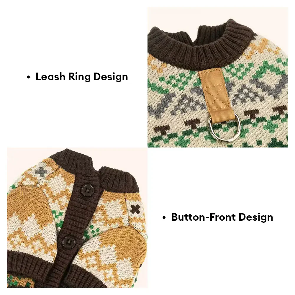 Pull Fair Isle vintage pour Teckel et petits à moyens chiens - Image 3