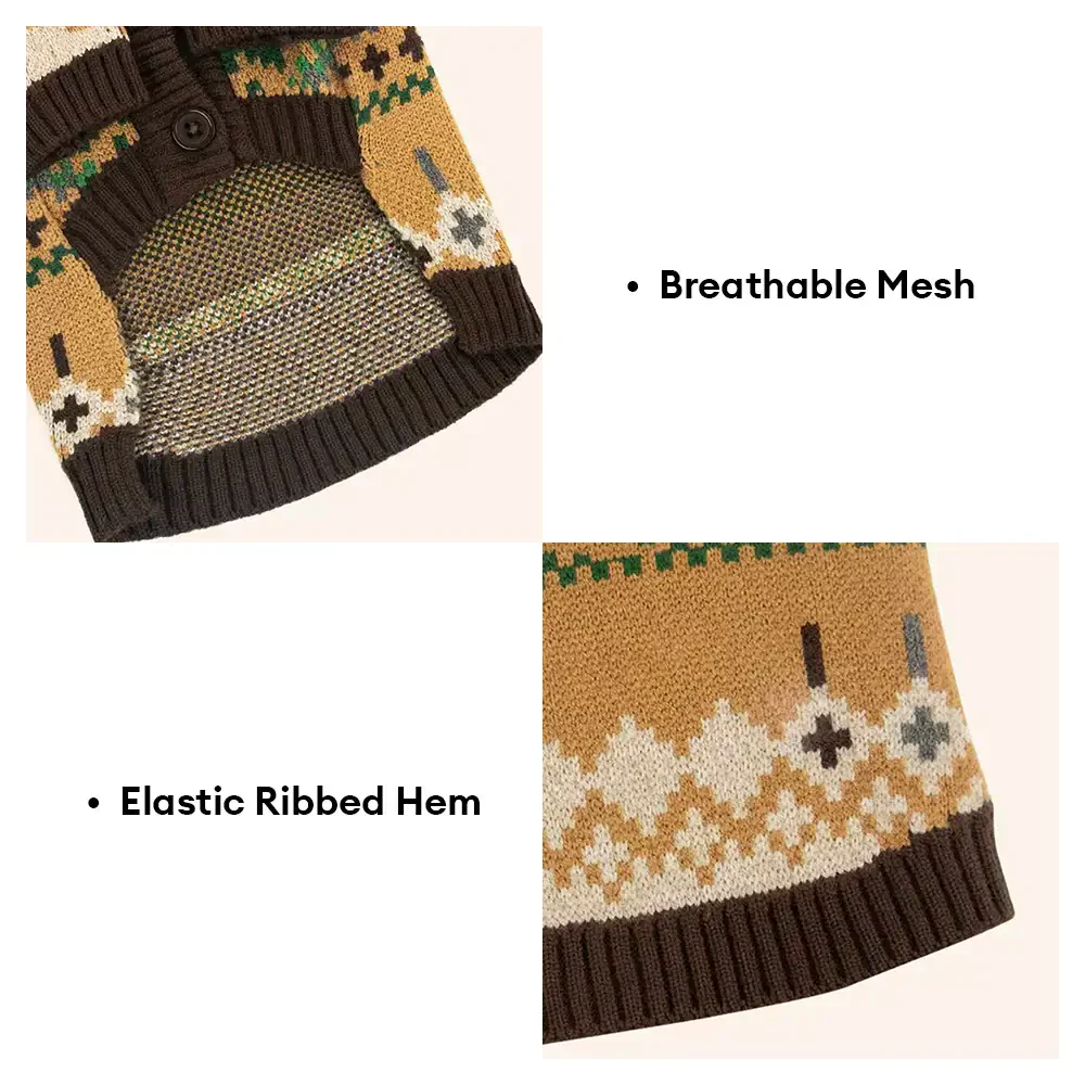 Pull Fair Isle vintage pour Teckel et petits à moyens chiens - Image 4