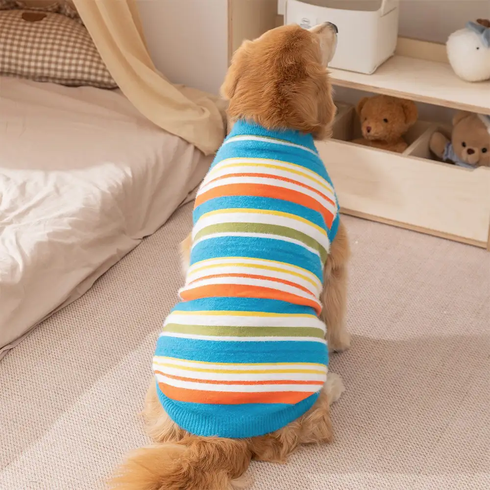 Pull pour chien à rayures bicolores - Convient aux grands chiens - Image 11