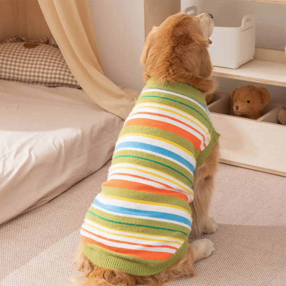 Pull pour chien à rayures bicolores - Convient aux grands chiens - Image 12