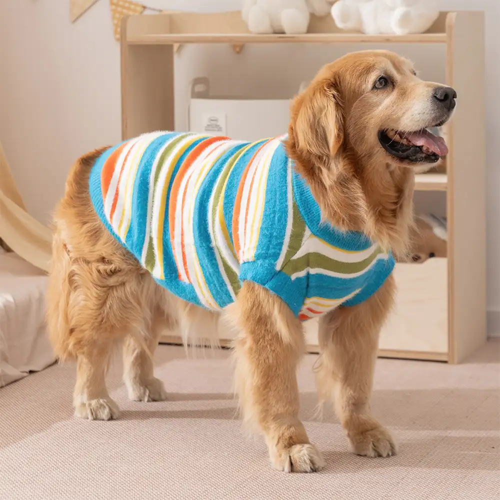Pull pour chien à rayures bicolores - Convient aux grands chiens - Image 9