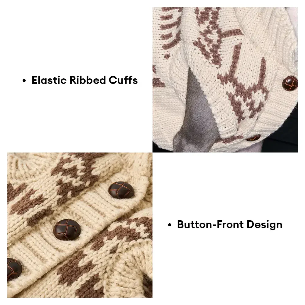 Pull pour chien sans manches en motif Fair Isle pour teckel - Image 4