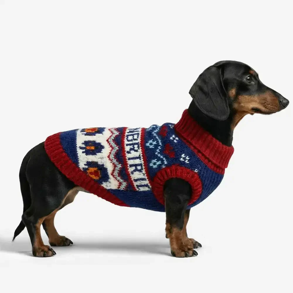 Pull pour chien sans manches en tricot Jacquard épais – Conçu pour les Teckels, Bouledogues français et Carlin. - Image 2