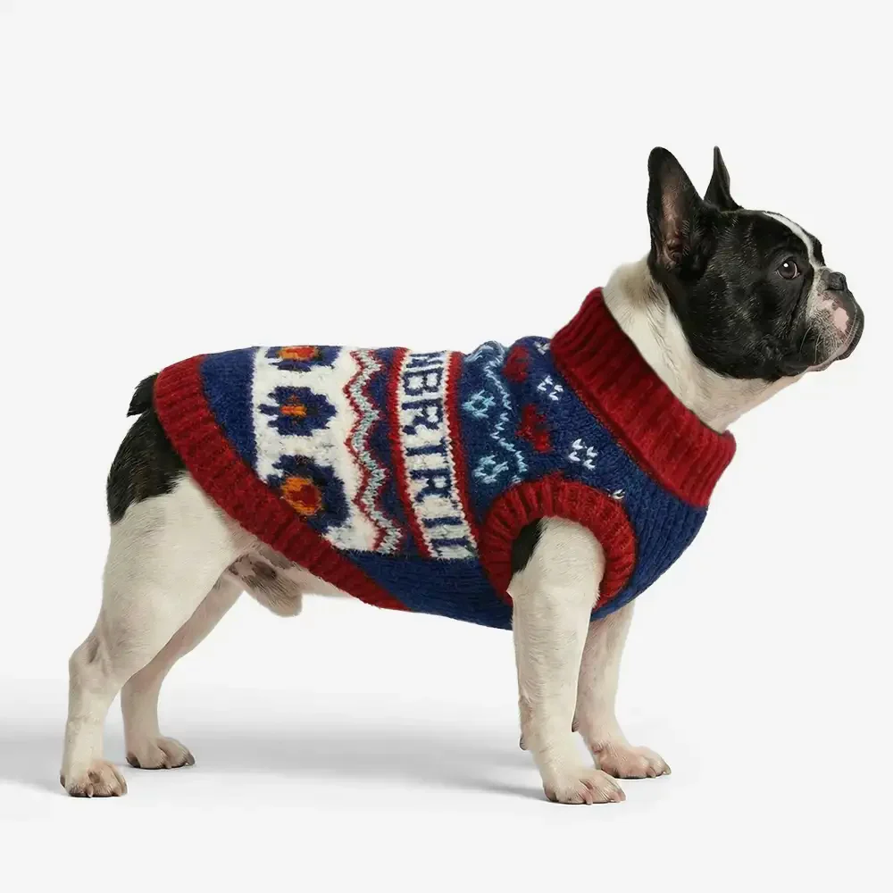 Pull pour chien sans manches en tricot Jacquard épais – Conçu pour les Teckels, Bouledogues français et Carlin. - Image 4