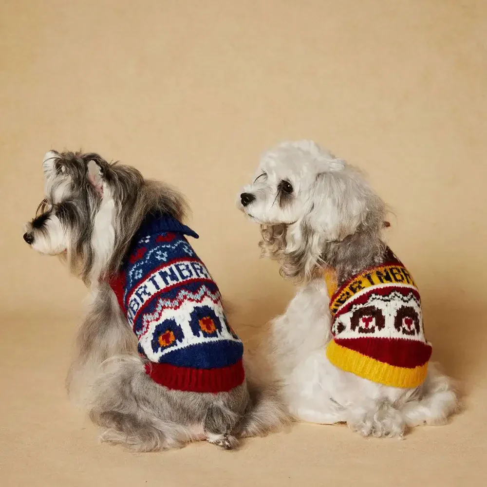 Pull pour chien sans manches en tricot Jacquard épais – Conçu pour les Teckels, Bouledogues français et Carlin. - Image 5