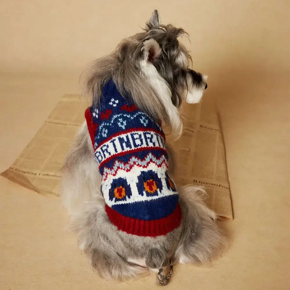 Pull pour chien sans manches en tricot Jacquard épais – Conçu pour les Teckels, Bouledogues français et Carlin. - Image 7