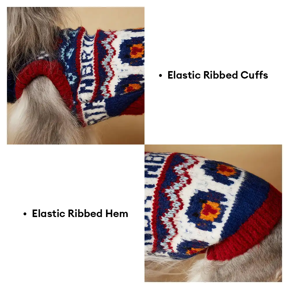 Pull pour chien sans manches en tricot Jacquard épais – Conçu pour les Teckels, Bouledogues français et Carlin. - Image 8