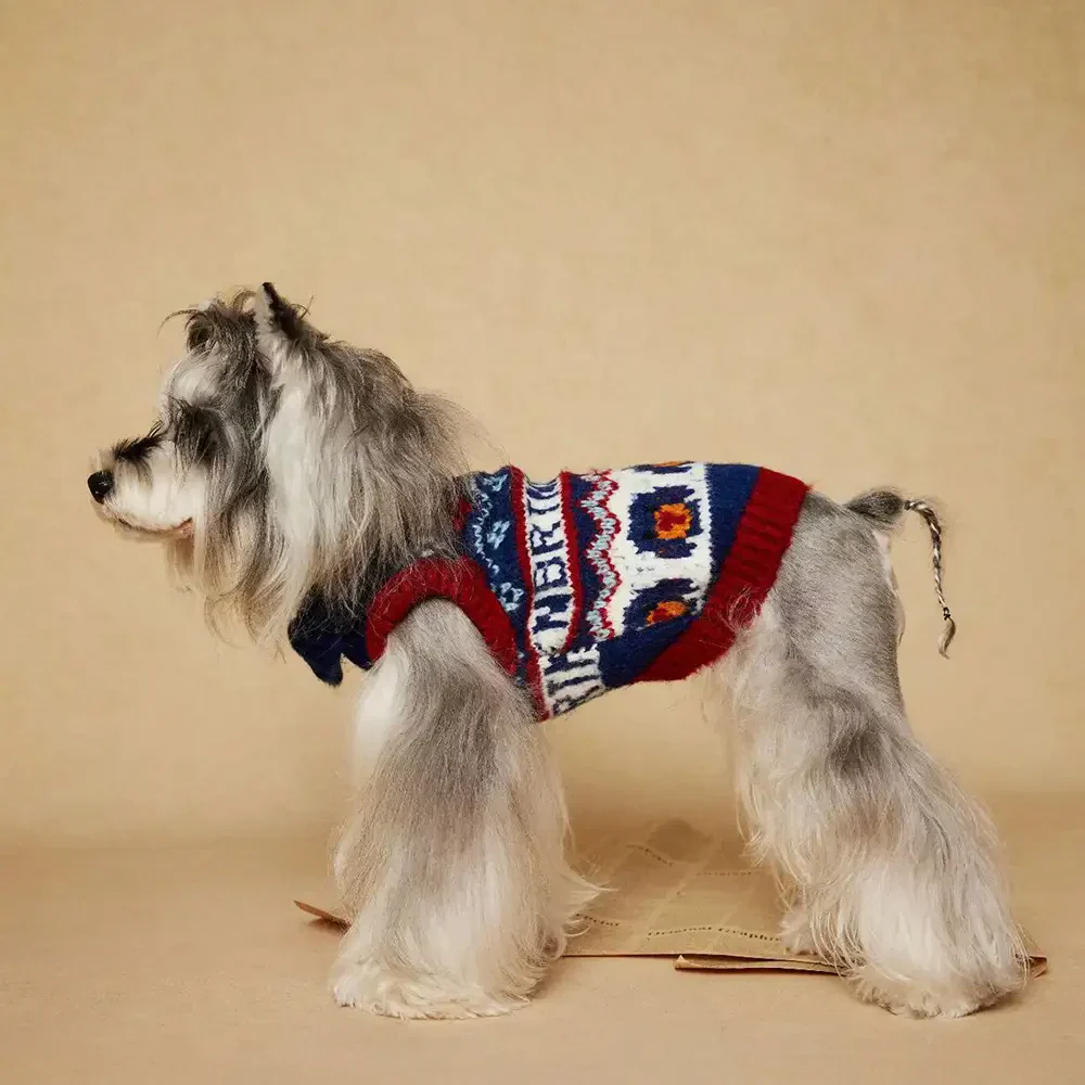 Pull pour chien sans manches en tricot Jacquard épais – Conçu pour les Teckels, Bouledogues français et Carlin. - Image 9