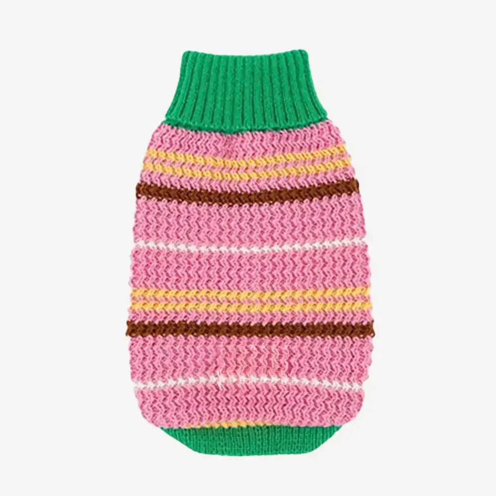 Pull pour chien teckel à rayures en blocs de couleurs - Image 16