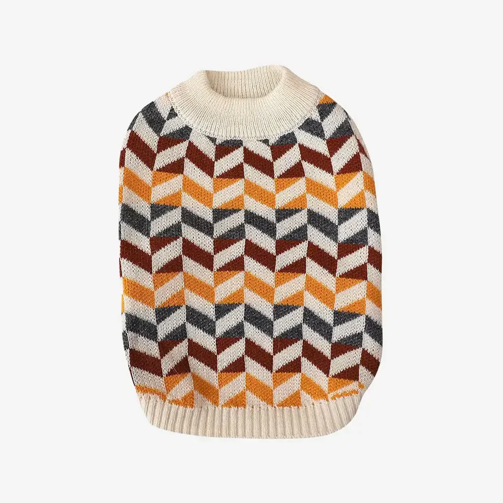 Pull pour chien teckel à rayures en diamant - Image 13