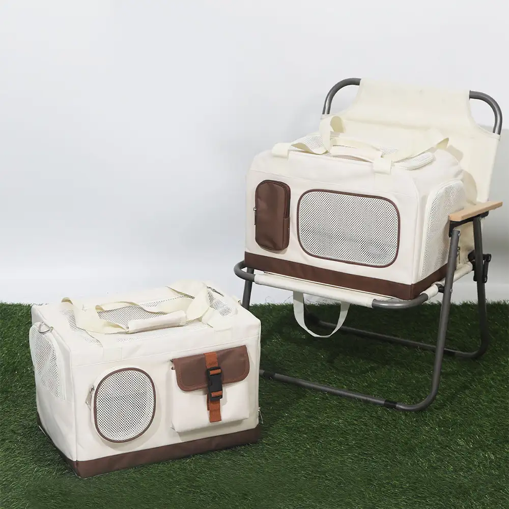 Sac à chat pliable à deux couches avec chariot détachable - Image 3