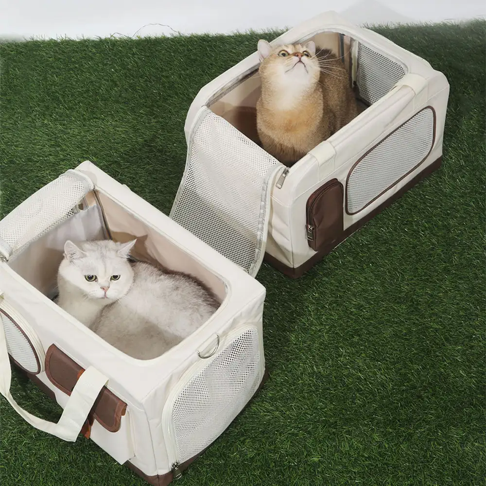 Sac à chat pliable à deux couches avec chariot détachable - Image 6