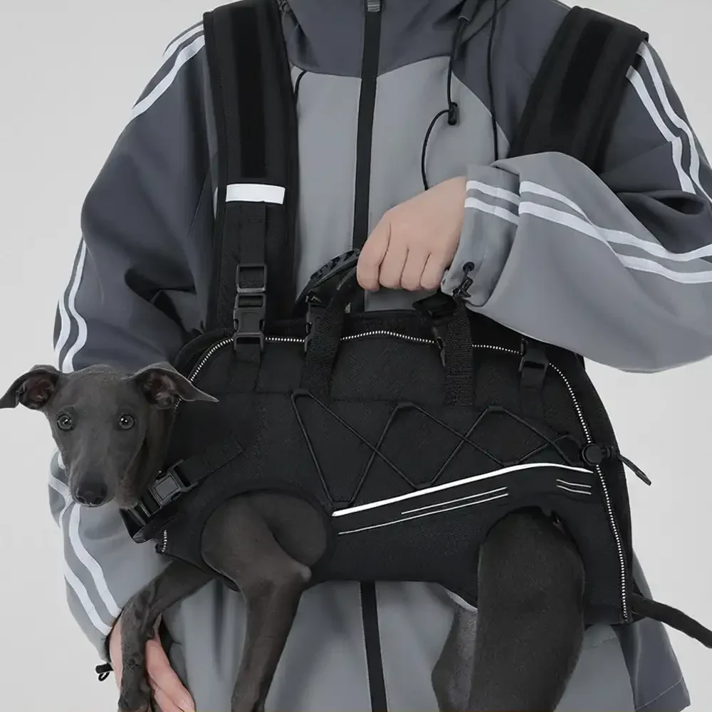 Sac à dos horizontal pour chien, respectueux de la colonne vertébrale, avec des sangles rembourrées ajustables - Confort jambes sorties - Image 3
