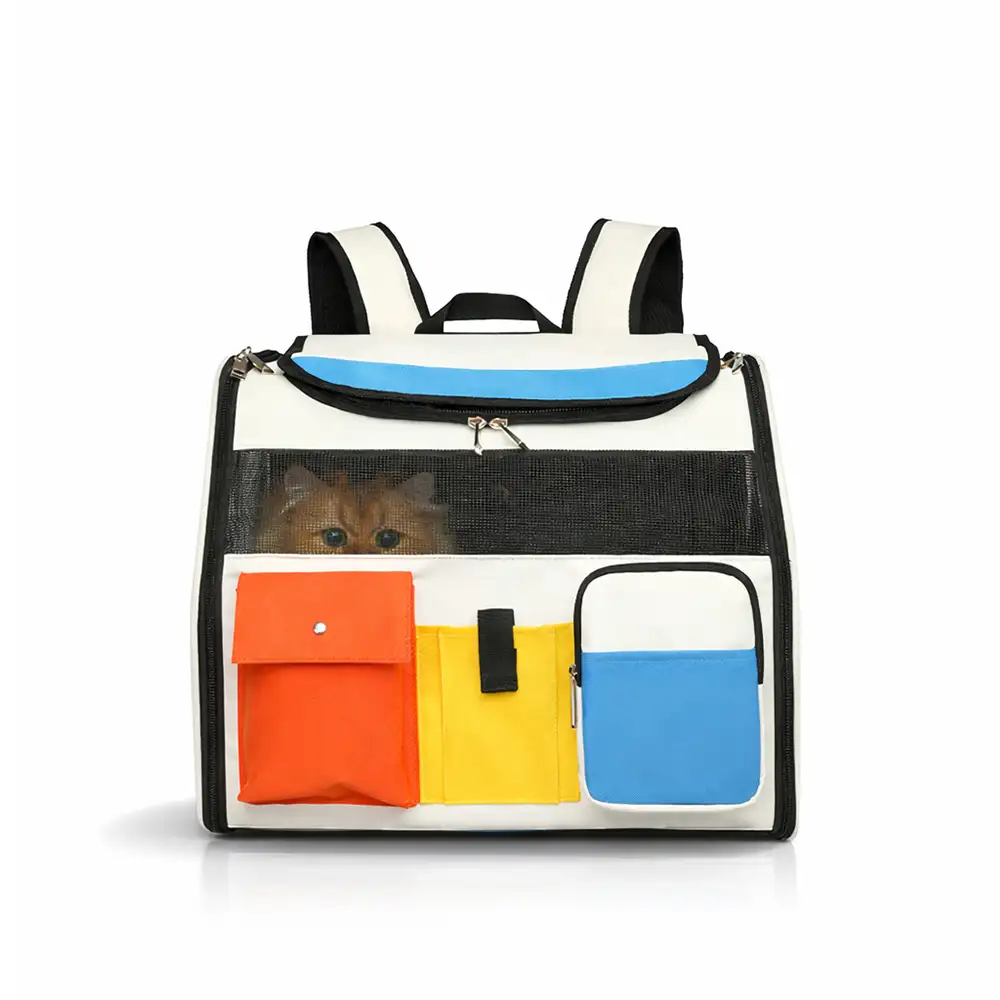 Sac à dos de transport portable à roulettes pour animaux de compagnie avec chariot détachable - Image 12